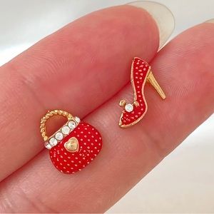 🆕 14 Karat Gold Plated Bag & Shoe Earrings ❤️